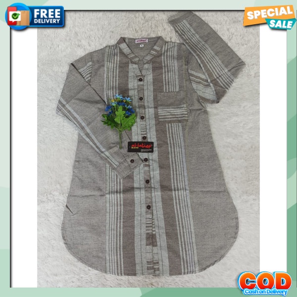 Strip Murah Bsju Dwasa Rmaja 2023 Long Tunik Stripy Terbaru Tubik Premium Terbaru Pakaian Lengan Pan