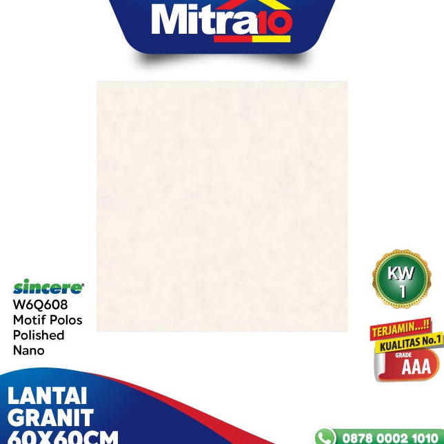 Diskon Promo Sincere Granit Lantai 60x60 Homogenous Tile Motif Polos Polished Nano W6Q608 Terbaru