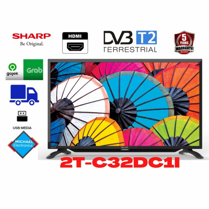 Sharp Led Tv 32Inch 2T-C32Dc1I (Digital Tv)