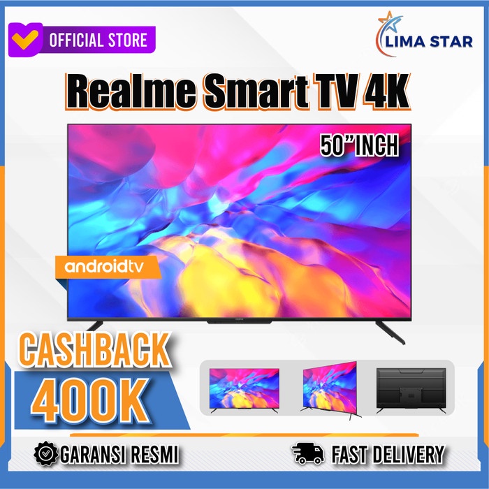 Realme Smart Tv 50 Inch Android Original Garansi Resmi