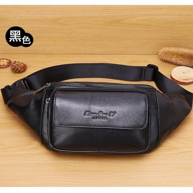 waist bag pria kulit branded import tas pinggang kulit tas pria