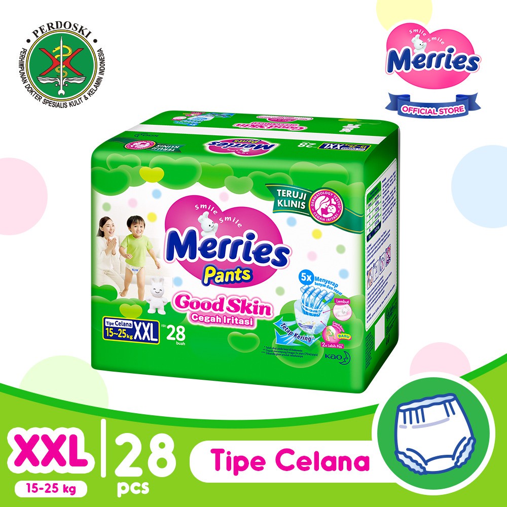 Merries Pants Good Skin Popok Celana XXL 28 pcs Carton-1