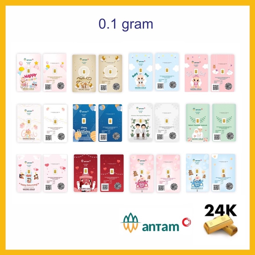 12.12 Product HOT LM Emas Logam Mulia 0.1 gram LM Antam x Hartadinata Emas Kita seri MIcro Gold Murn