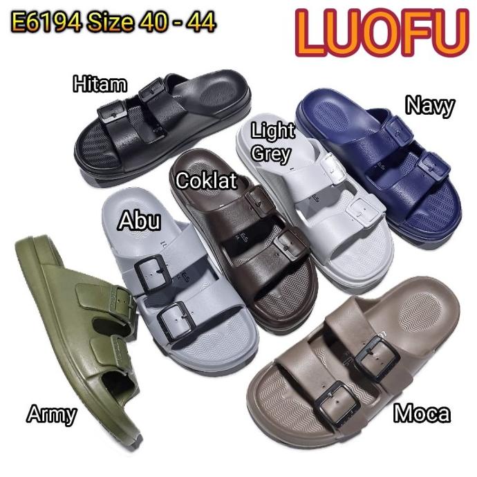 jelly sandal pria slop gesper luofu sandal cowok karet import E6194