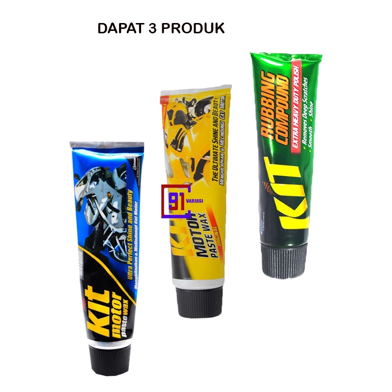 Paket Kit Pengkilap Body Motor - Kit Metallic - Kit Motor Paste wax Original - Kit Compound Penghila