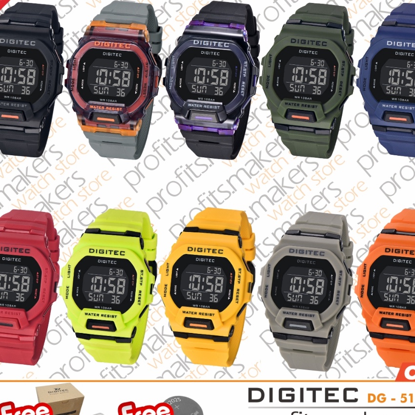 [SA✉.12❦> DIGITEC DG 5169 / DG-5169 / DG5169 Digital Watch Jam Tangan ORIGINALkekiniian.