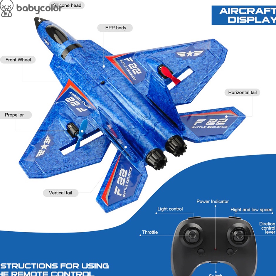 ￣ Babycolor Pesawat Remote Control Pesawat RC Mainan Pesawat Terbang Pesawat Remote Control Terbang 