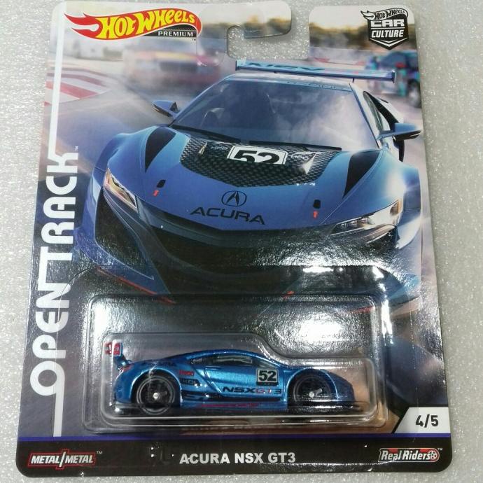 Mainan Hobi Diecast Hot Wheels Premium Acura NSX GT3. Open Track Card.