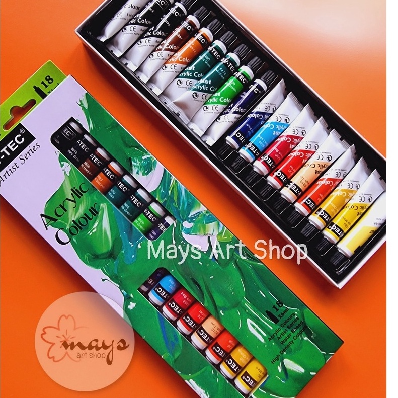 

[6I㊚-L㊚] Cat Akrilik Set 18 Warna V-Tec / Cat Lukis Kanvas - Acrylic Paint Color V Tec 6ml / Acrilic Colour 18x6 ml - 12 x 6 ml Vtec/ siapp.dikirim.!!