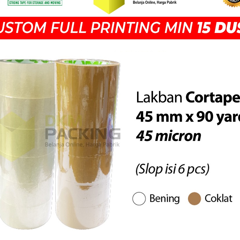 

[☆☎.7PO] Lakban 45mm x 90yard CORTAPE Plakban Isolasi PREMIUM TERMURAH /SELOPberkualitas..