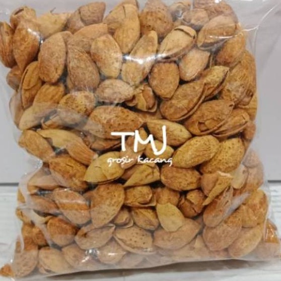

(L ✮A➛13> ALMOND CANGKANG RASA SUSU OLEH2 HAJI/UMROH 500gr -paling.lariis✔!