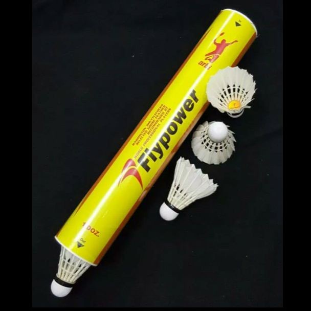 Shuttlecock Kok Bulu Tangkis Badminton Flypower Kuning Yellow Bagus