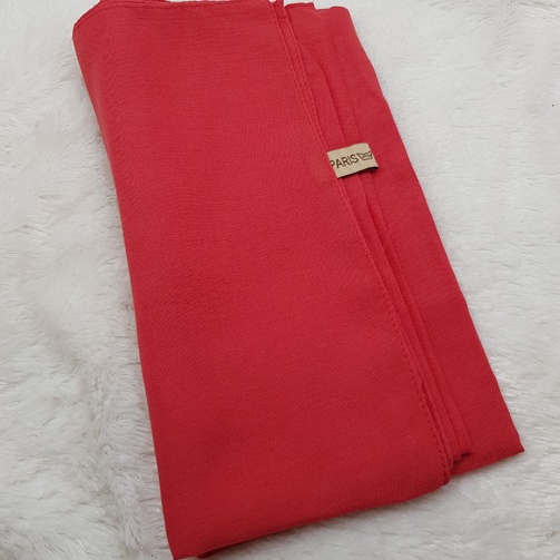 (♫K㊛S T) kerudung jilbab segi empat bahan PARIS PREMIUM anti letoy bisa untuk sekolah warna merah ca