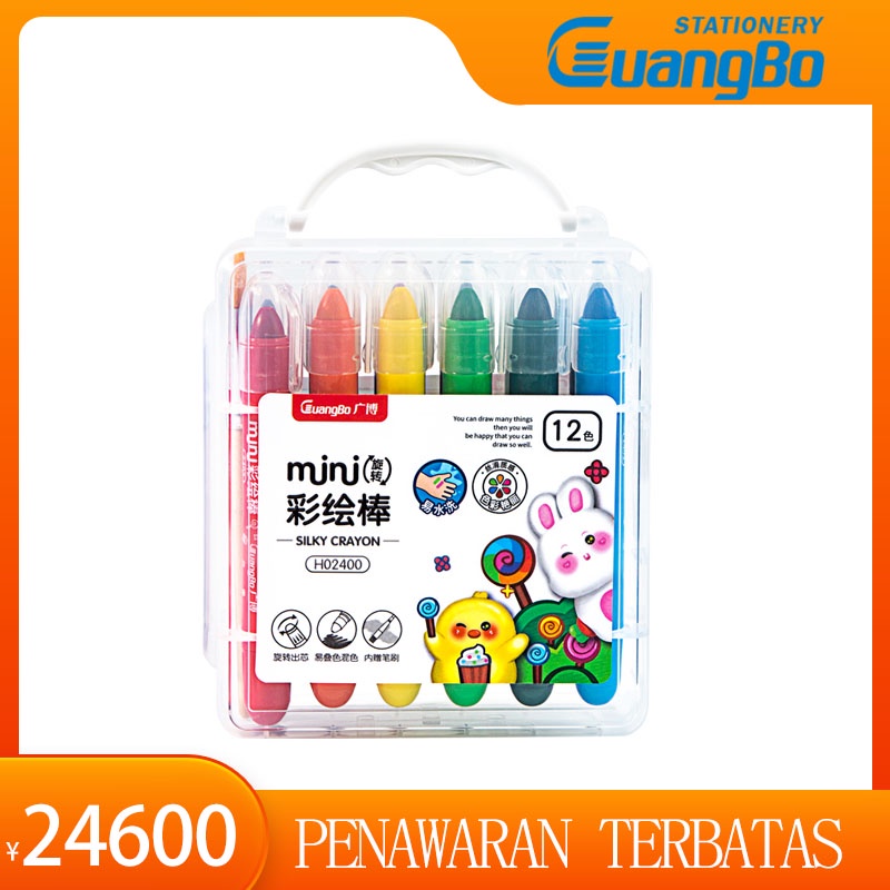 

Pastel minyak berputar tanpa kotor dan dapat dicuci untuk grafiti anak dan lukisan mewarnai dengan 12 warna krayon