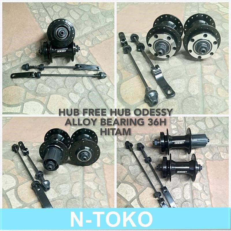 HUB FREE HUB ODESSY ALLOY BEARING 36H Hitam dan Merah Sepeda Sparepart Termurah