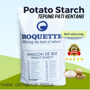 

Terlaris Tepung Pati Kentang / Potato Starch Impor 25Kg Roquette Via Gojek Grab