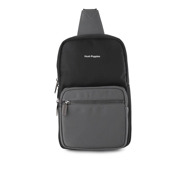 Tas Selempang Hush Puppies Original Pria SlingBag 2 kantong depan dengan resleting Formal Asli Limit