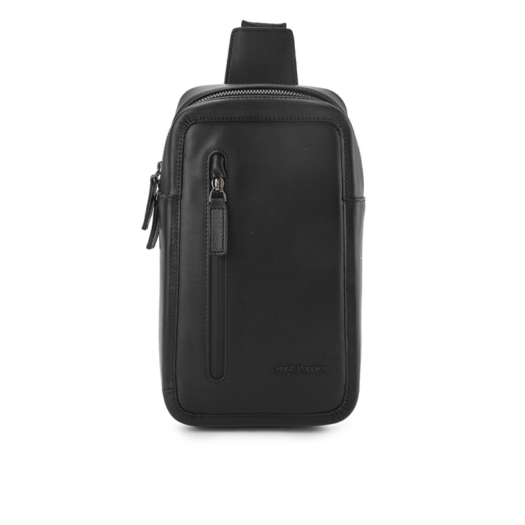 Tas Selempang Hush Puppies Original Pria Sandang Warna hitam Nikah Ori 100% Elegant Eaton Chest Bag 