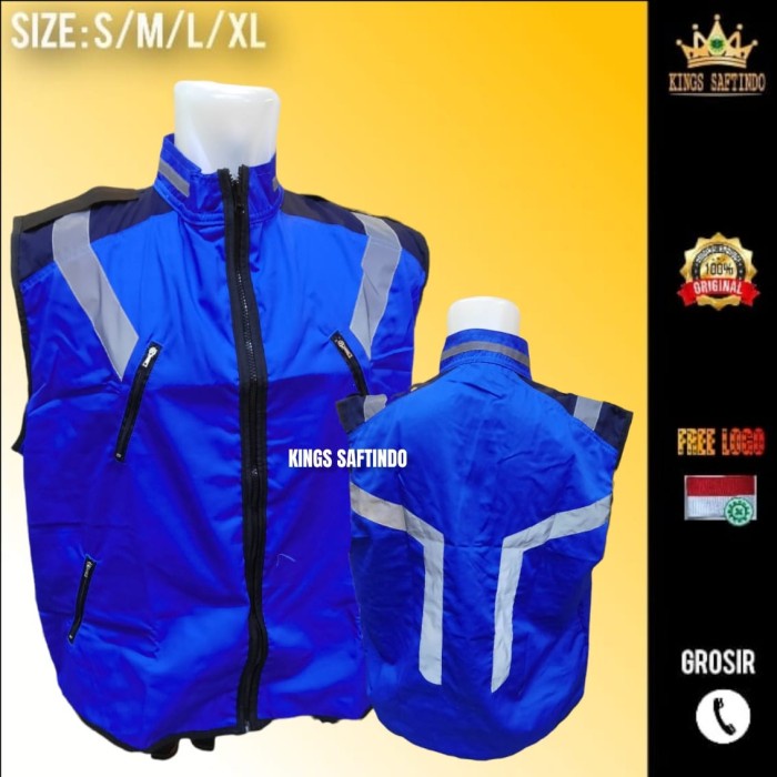 Bestseller Safety Vest Kombinasi Dongker Biru / Rompi Kerja Safety