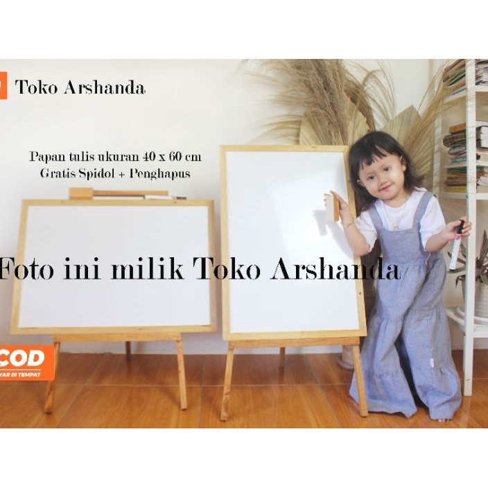 

(Z☑WI/☆> papan tulis 40x60 white board +standing gratis spidol dan penghapus - amanahh!