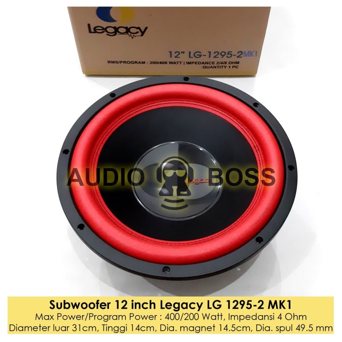 Speaker Subwoofer 12 Inch Legacy Lg1295-2 / Subwoofer 12" Lg 1295-2