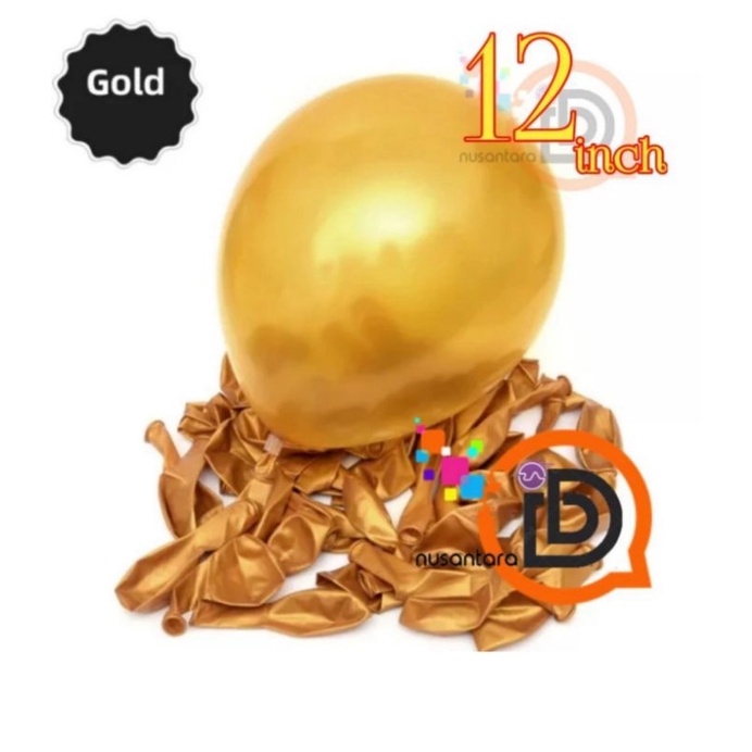 Balon Metalik GOLD / Balon latex Metalik 12 inch / Balon latex