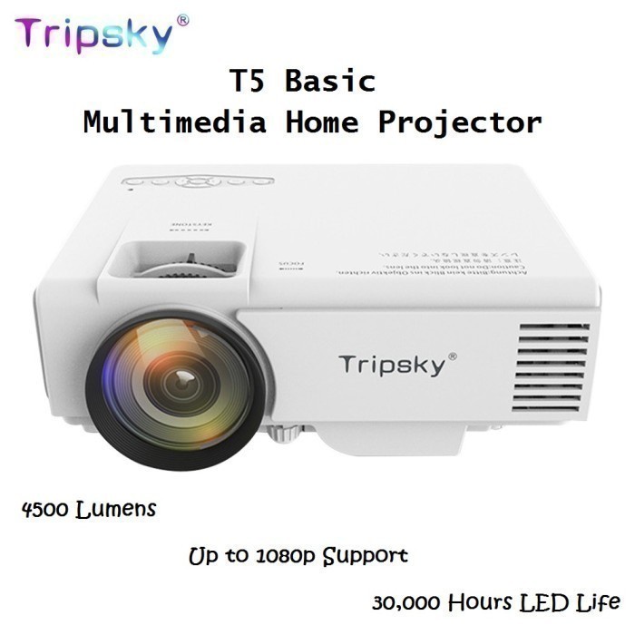 TRIPSKY T5 BASIC - Infocus Proyektor Mini Projector 4500 Lumens