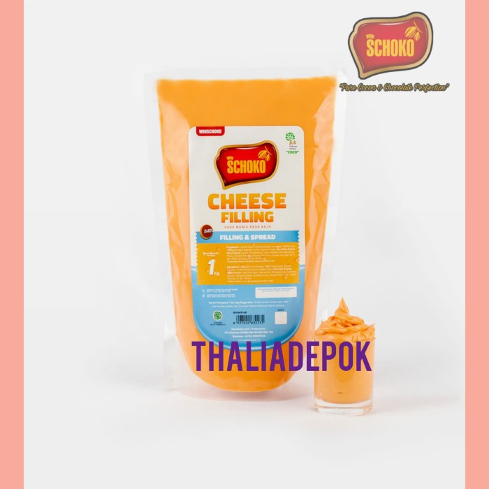 

SCHOKO KEJU/CHEESE FILLING & SPREAD 1KG, KEMASAN POUCH, ENAK, NIKMAT.