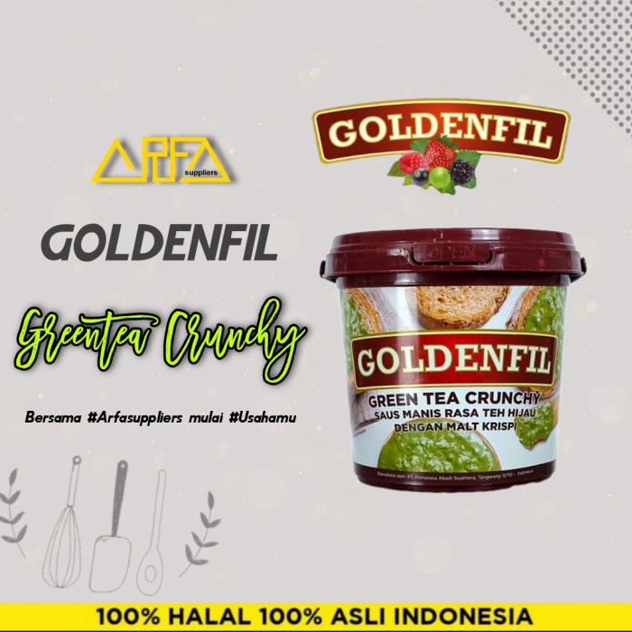 

Goldenfill greentea crunchy selai matcha 1kg