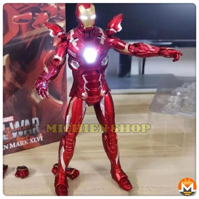 Marvel Ironman Mark 46 Civil war Action Figure with Led skala ZD Toys