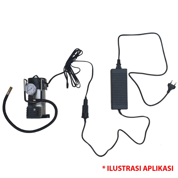 Paket Mini Compressor + Adapter Listrik - 150Psi - Pompa Ban - Cat