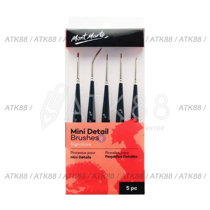 

Terlaris Kuas Set Mini Detail Brushes Signature 5Pc Mont Marte #Bmhs0033