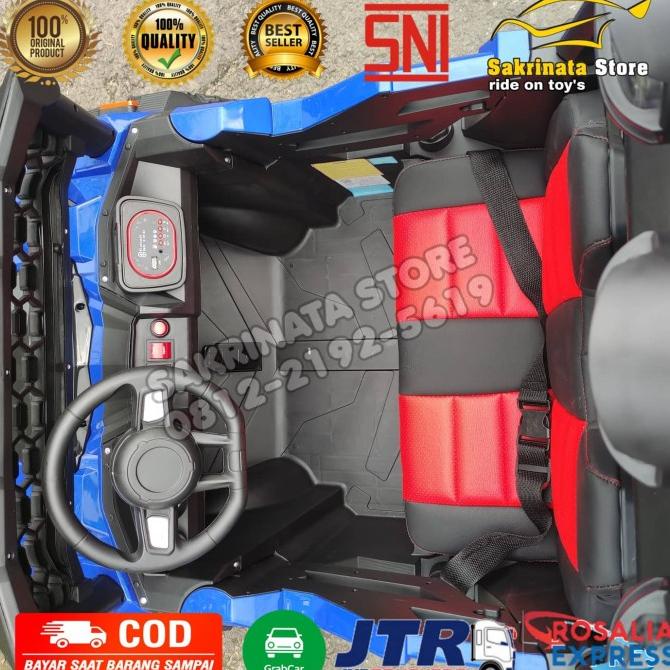 Mainan Aki Mobil Anak Jeep 4Wd Ban Karet