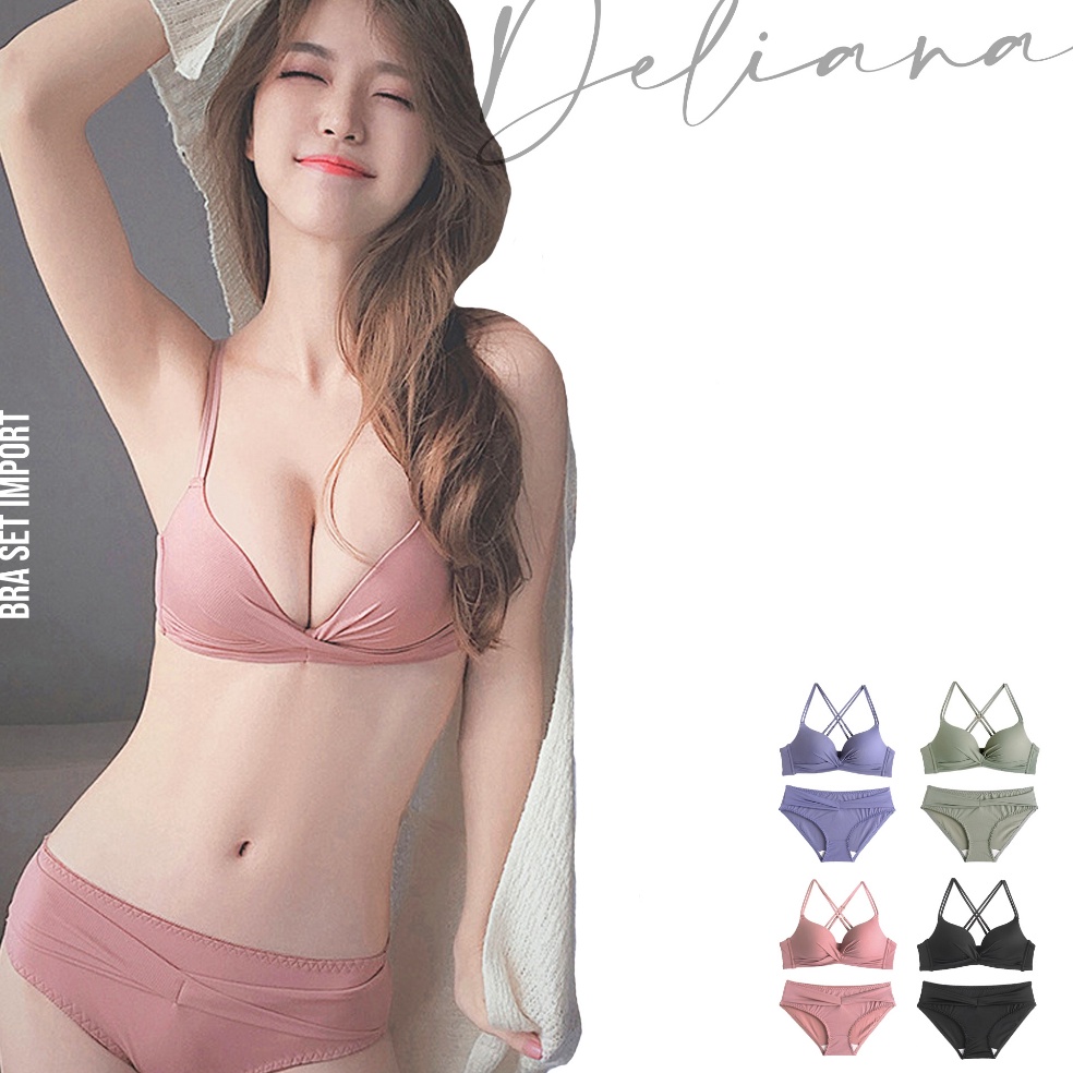 Siap Kirim.. DELIANA Bra Set Celana Dalam Wanita Sexy Import Korea Size 34-38 Cup AB Daleman Bh Beha