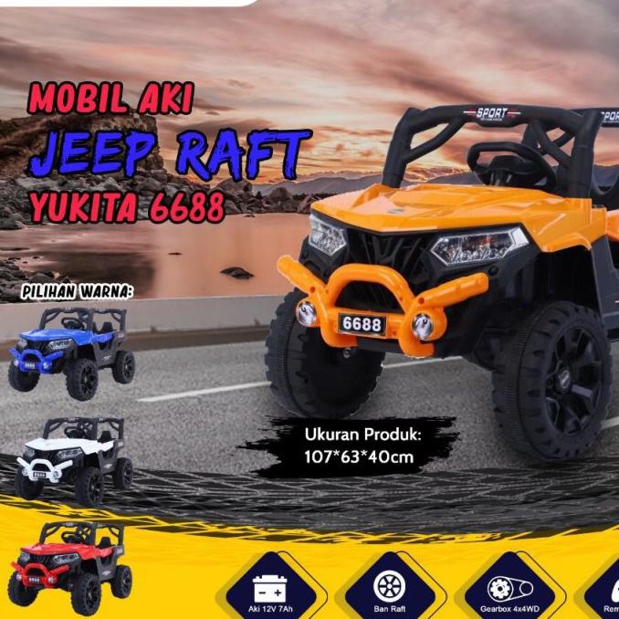 Mobil Aki Anak Jeep Raft Yukita 4Wd