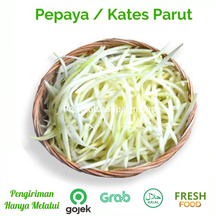 

Pepaya Kates Muda Parut 250 Gram - Pos Sayur Buah Ikan Segar Palembang