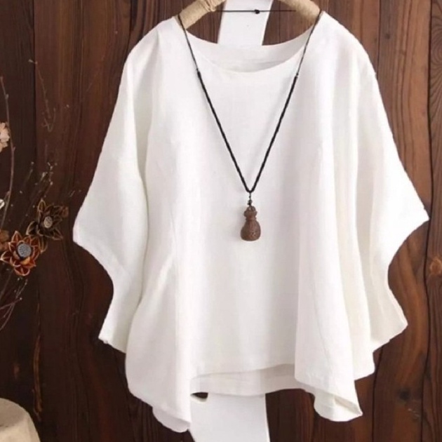 Star Seller.. Atasan batwing jumbo Putih [Baju Atasan Wanita 0140] merk TA1A ✵