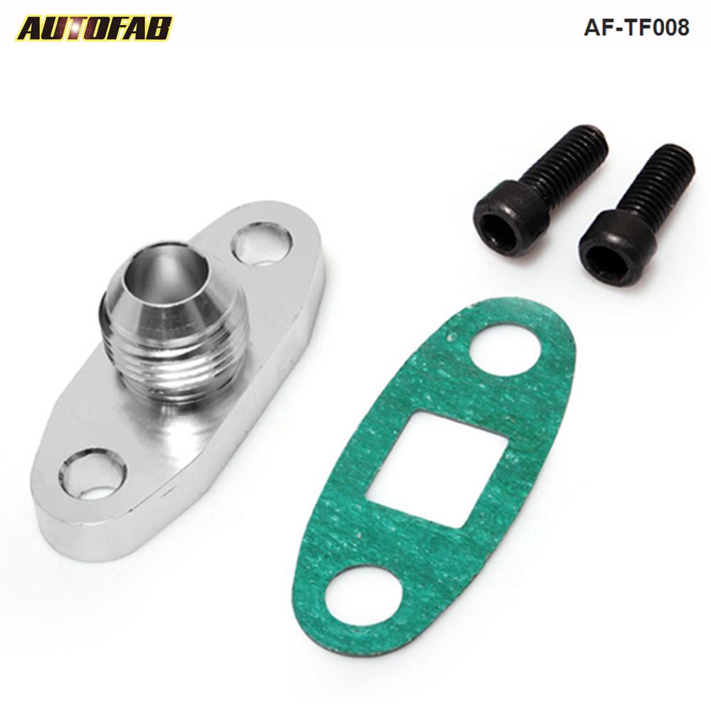 Turbo Oil DRAIN OUTLET Flange Gasket Adapter Kit 10AN 10 AN Fitting T3 T4 AF-TF008