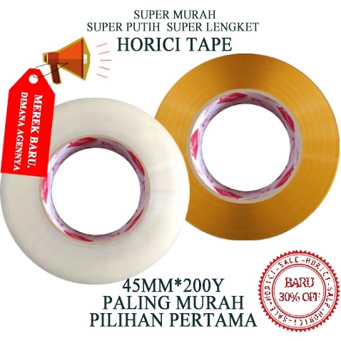 

Bestseller-MURAH SUPER CLEAR 45mmx200Y LAKBAN BENING DAN COKLAT HORICI TAPE
