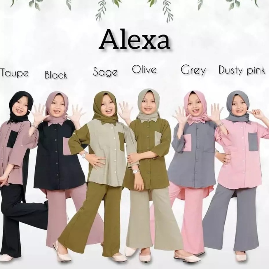 ✨SHOPEE MALL✨ Terbaru/Setelan Anak Perempuan free Hijab 3in1 Usia 4 5 6 7 8 9 10 11 12 Thn Muslim An