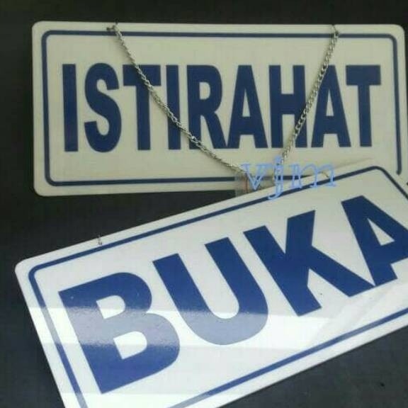 

Promo Sign label akrilik tulisan buka - istirahat , plat acrylic