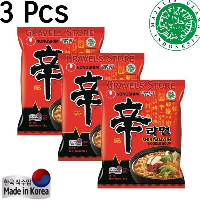 

[Bundling 3 Pcs] Nongshim Shin Ramyun Made in Korea - Mie Ramen Pedas