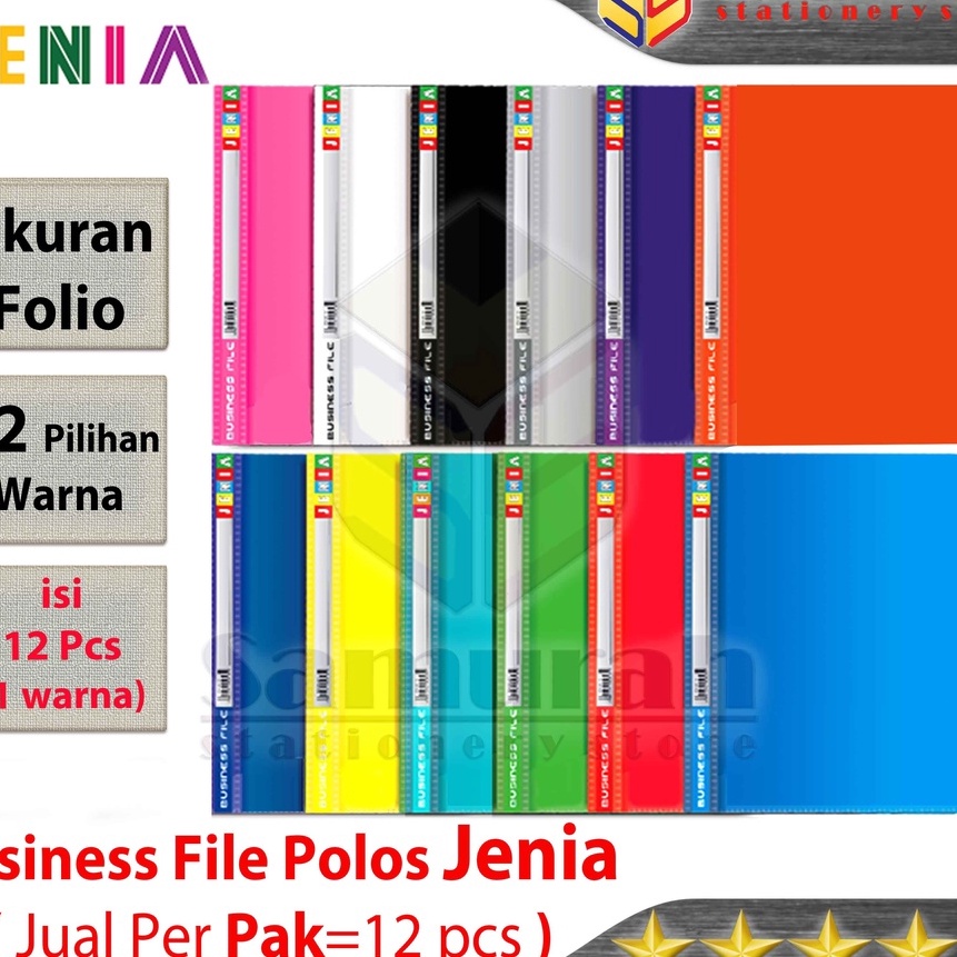 

(➛㊛HP.Q] Map Business File Polos Folio Jenia ( 1 pak ) isi 12 Pcs / Map Bisnis File Acco Plastik F4 12 Pilihan Warna -amanahh..!