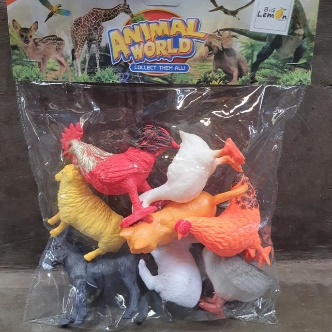 MAINAN MINIATUR HEWAN KARET HEWAN TERNAK LUCU