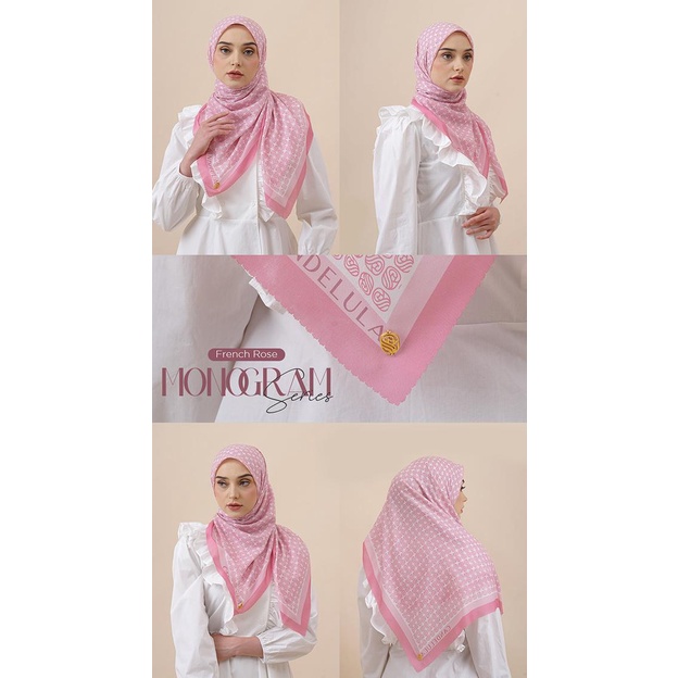 Sale Candelula Scarf - Monogram Series | Hijab Voal Motif Square Termurah