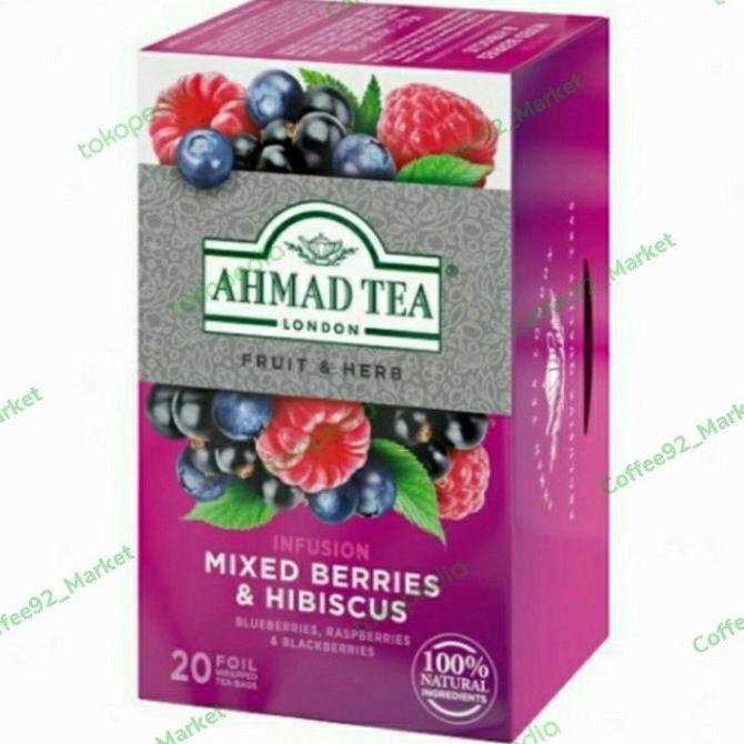 

@@@@] AHMAD TEA Fruit & Herb Mixed Berries & Hibiscus Infusion 20 Foil Bags