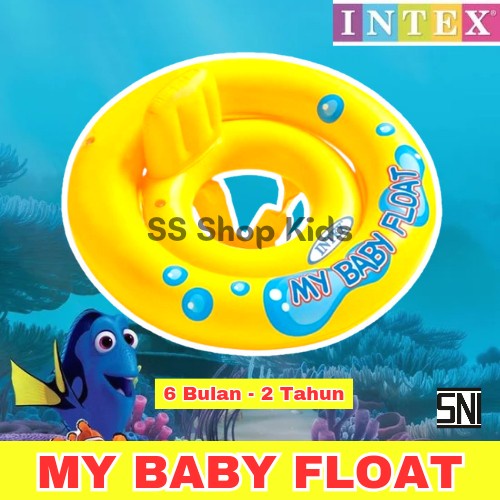 Pelampung ban renang kuning bulat anak bayi intex my baby float 59574