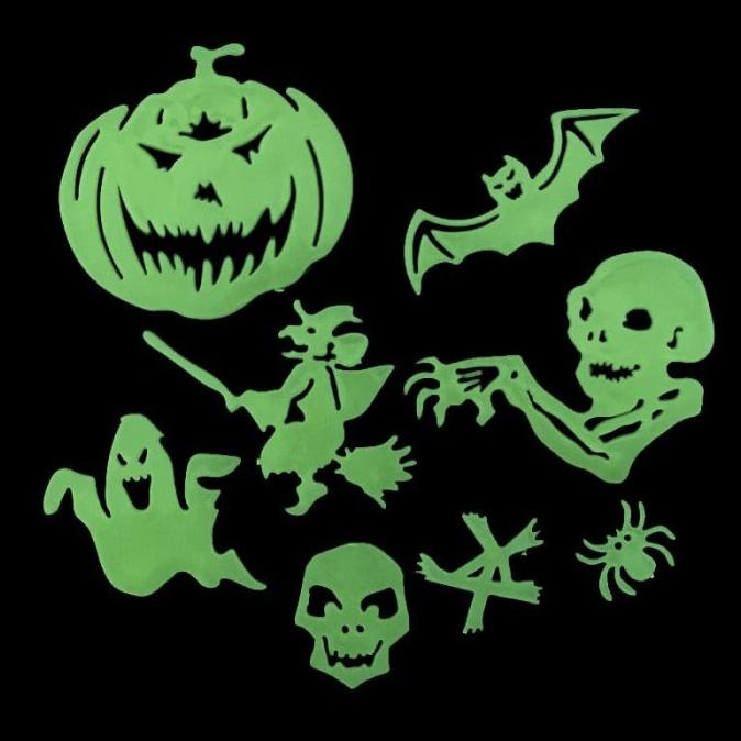 

:<:<:<:<] 774 Sticker Stiker Halloween Set Menyala Dalam Gelap Fosfor Fospor