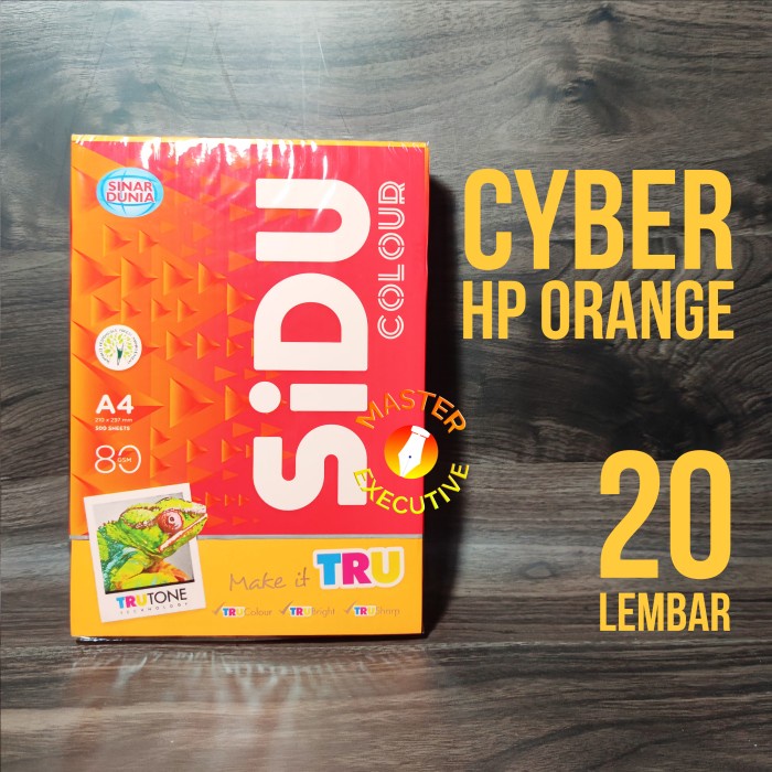 

Sinar Dunia SiDu Color Kertas A4 80 gsm Cyber HP Orange - 500 Lembar BRG BARU