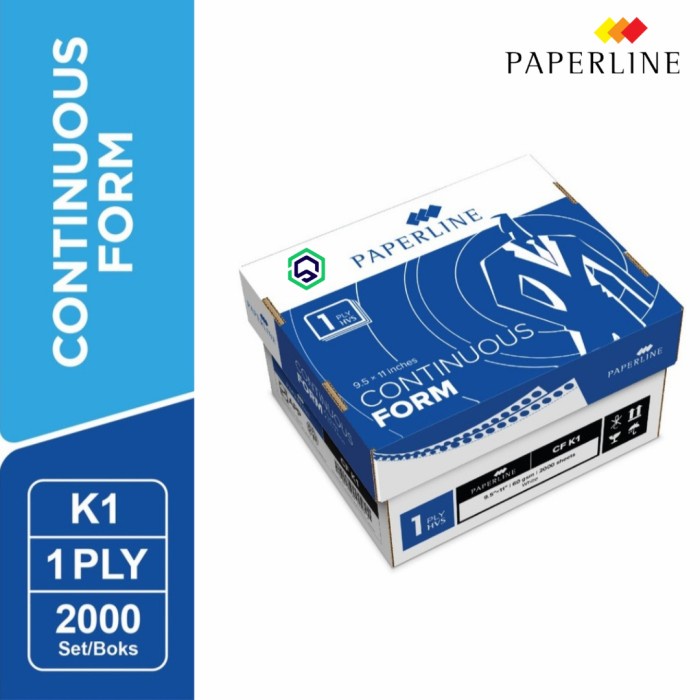 

Continuous Form Kertas Komputer Paperline 9.5 x11 1 ply Rangkap CF K1 DISKON